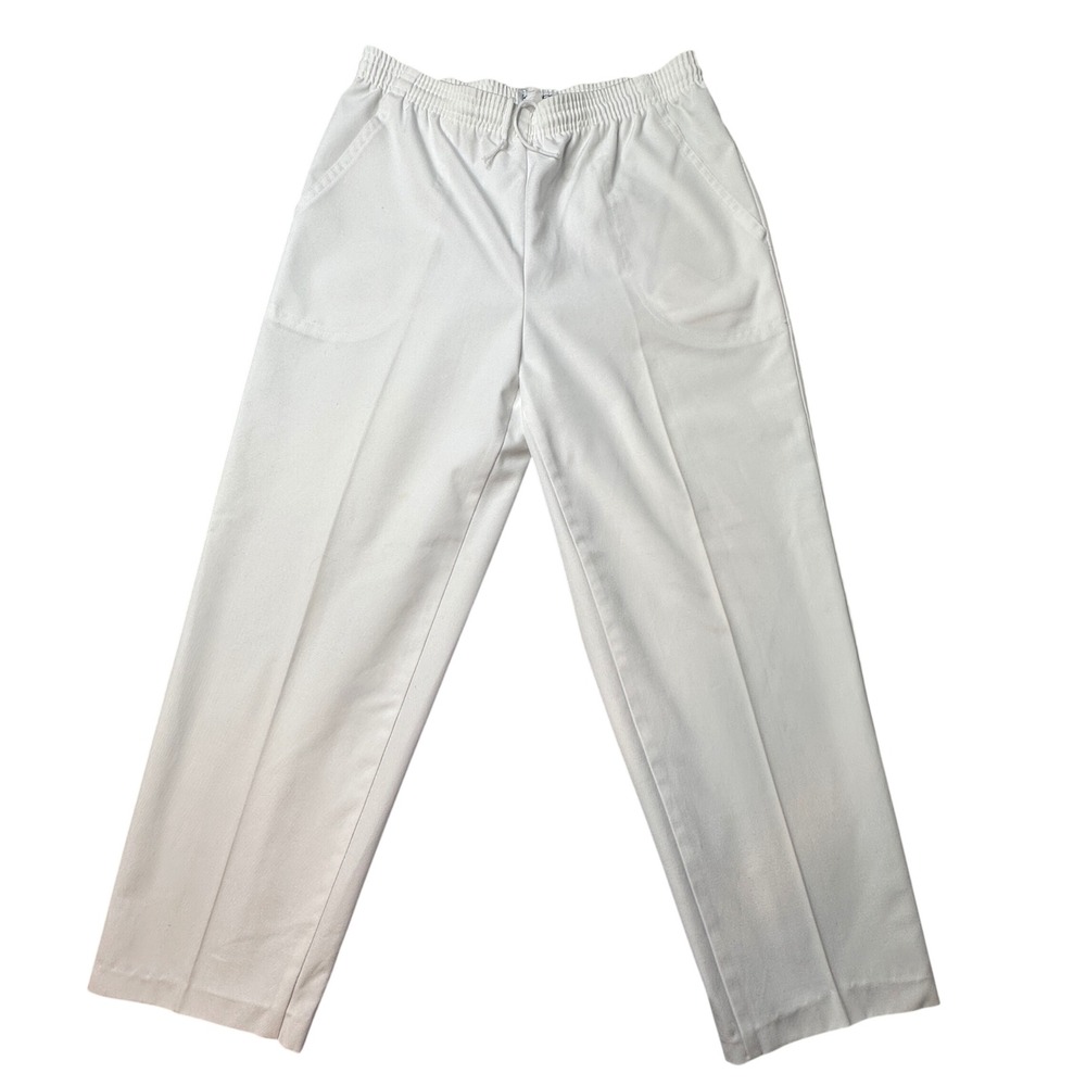 Vintage Koret Pants Womens 12 Short White Francisca Pull On Elastic Waist USA